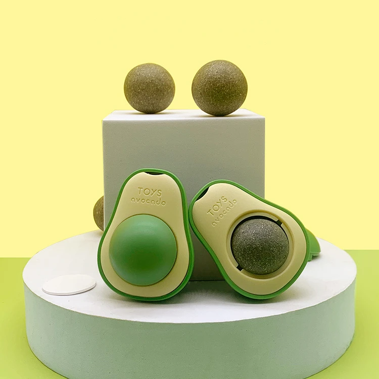 Wholesale Fashion Pet 360 Rotatable Cat Mint Toy Ball Avocado Shape Catnip Cat Toy