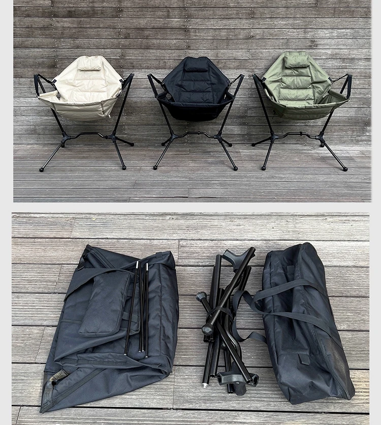Portable Folding Hammock Camping chair Swinging Rocking Chair for Adults Lawn Beach Camp With Adjustable Back Support Carry bag