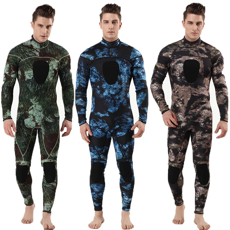 3mm Stock Custom Hot Sale Neoprene Printing Knee Padded Men Camo Spearfishing Hunting Surfing Diving Wetsuit