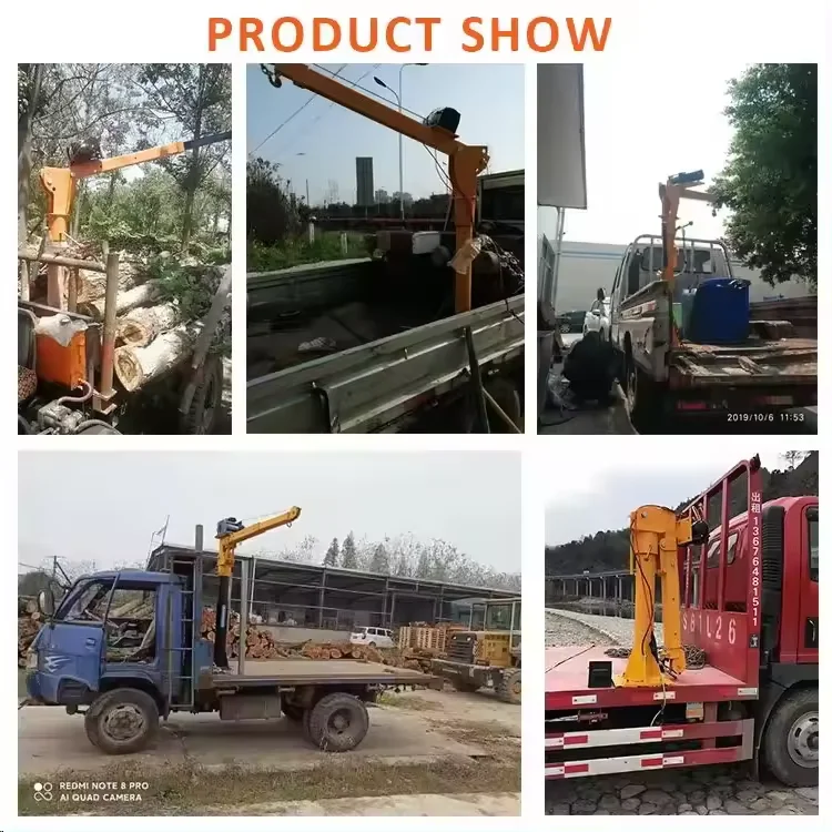 1 Ton Mobile Foldable Small Truck Mounted Crane Hydraulic Telescopic Boom Car Crane