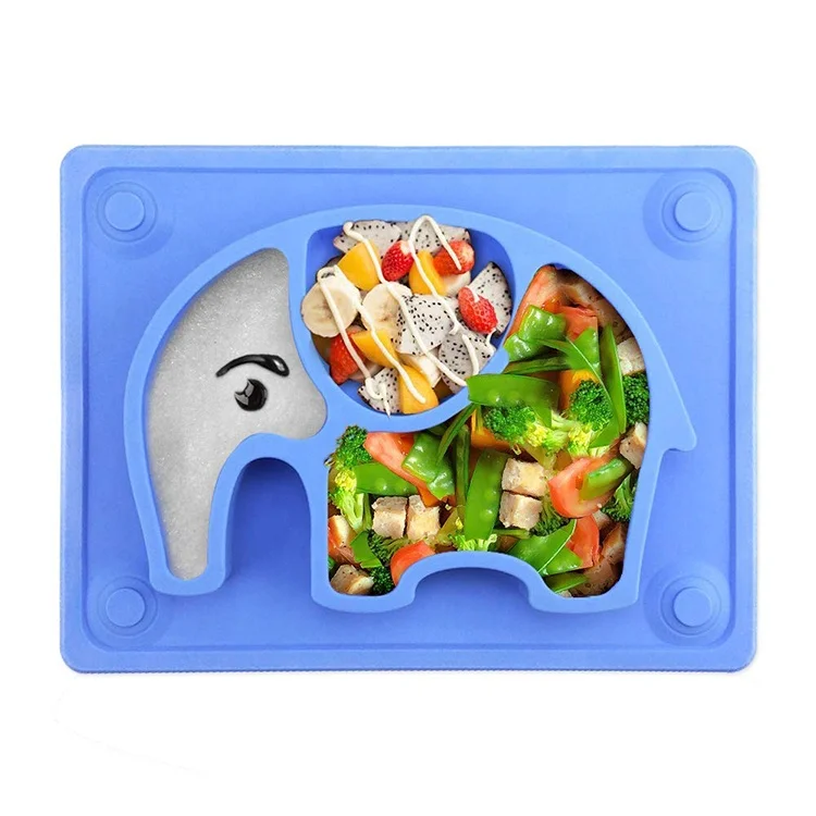 BOOSMAI 1,1 100% силиконовые тарелки для младенцев и детей, набор разделенных тарелок, тарелка, тарелка одноразовая круглая