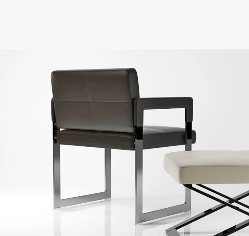 Leisure leather ottoman