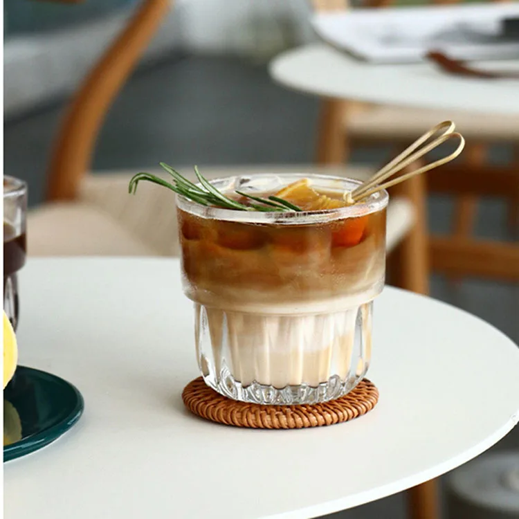 Cutelife Nordic Hot Sale Transparent Glass Coffee Water Beer Glass Cup Drinkwware Home Decoration Kitchen Table Cups For Drink