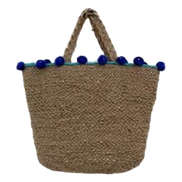 Natural material hand Braided custom design Jute tote Bags