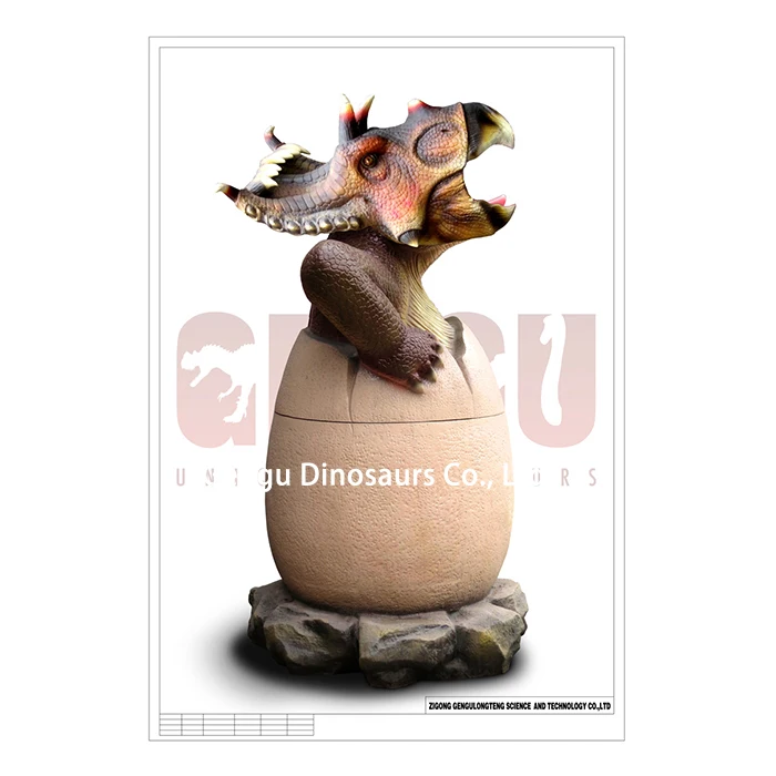 Dinosaur Yard Fiberglass Dinosaur Dustbin Decoration