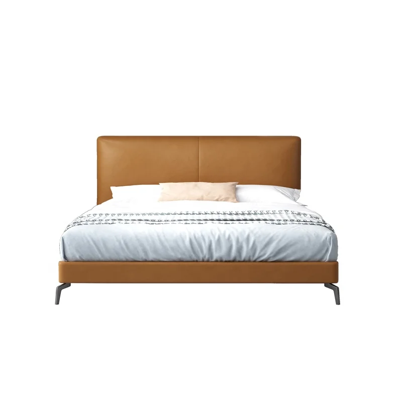 Wholesale Foshan modern platform bedroom furniture set upholstered headboard bed king queen size