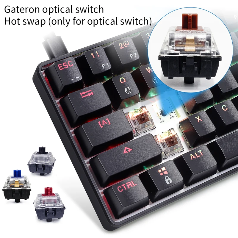 
SK61 GK61 Desktop RGB backlight Wireless & USB Waterproof mechanical gaming keyboard 