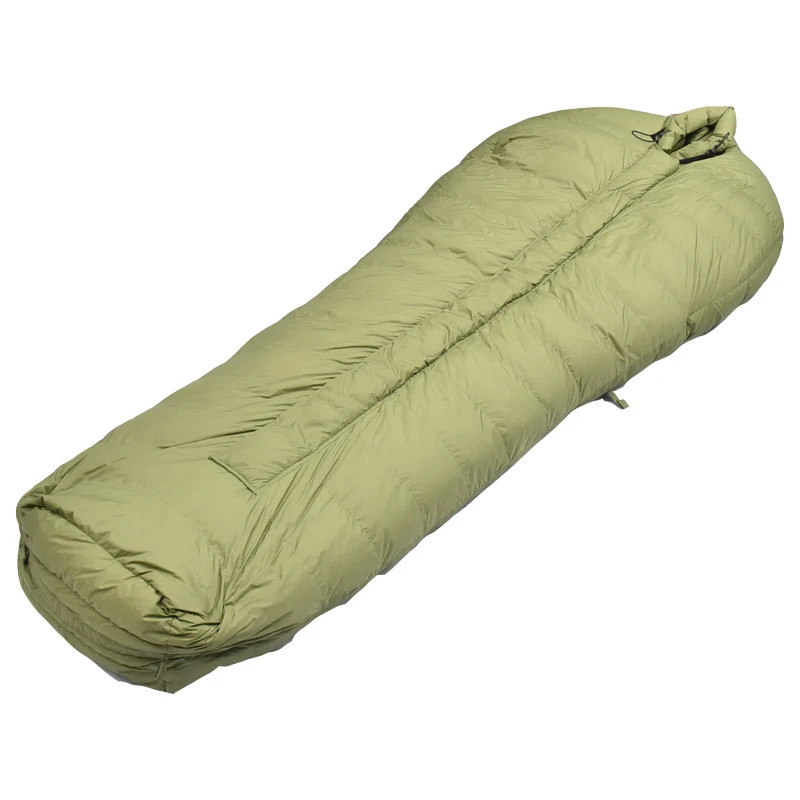 Goose Down Outdoor Camping Down Sleeping Bag Olive Green Down Sleeping Bag