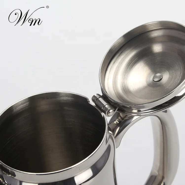 12oz Gooseneck Stainless steel slim Teapot Coffee Dispenser with hinged lid