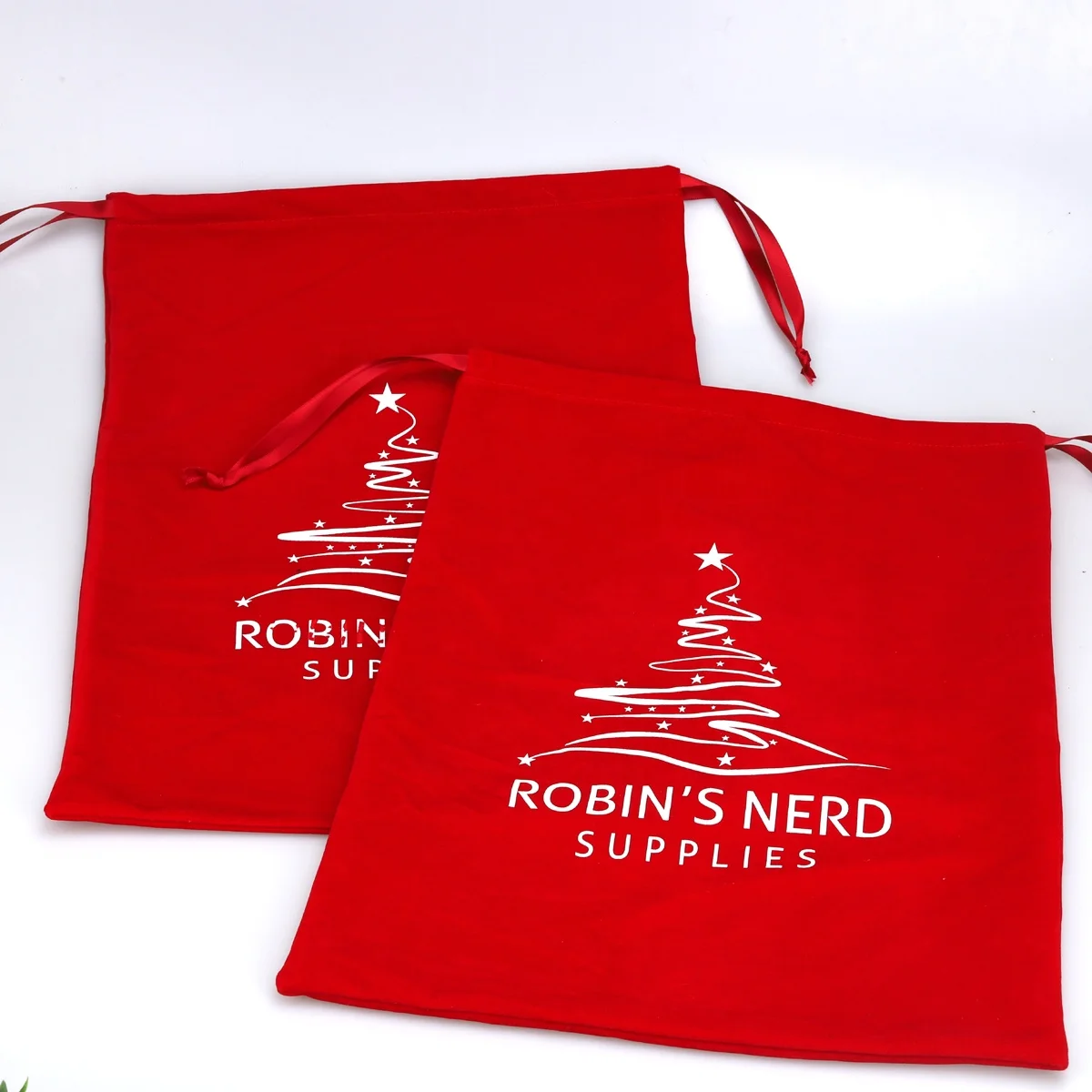 Wholesale Luxury Large Velvet Dust Weeding Gift Packaging Drawstring Bag Red Velvet Clothes Shoe Pouch