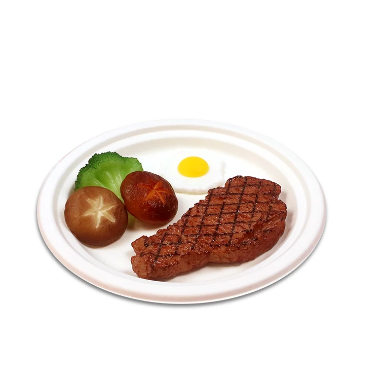 9 inch Eco-Friendly Natural Sugarcane Fiber Compostable Disposable Bagasse Plates