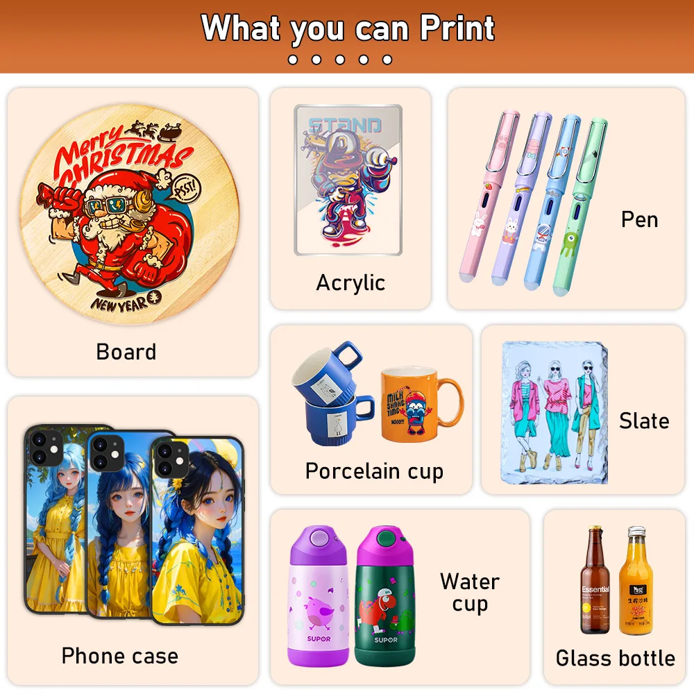 Fully automatic uv printing machine imprimante uv grand format inkjet printers image uv printer 4060 for round bottle