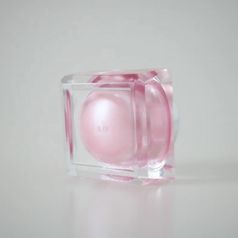 
Professional Manufacturer 15g 30g 50g Double Wall Square Acrylic Cosmetic Cream Jar with Silver Lid 