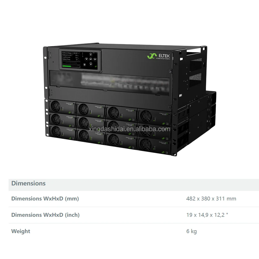 Eltek 19inch 4U Height Distribution Flatpack2 48V/24KW Integrated Rectifier Embedded DC Power System