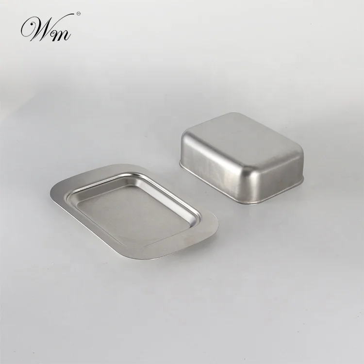 Stainless steel butter dish Set Butter Plate with lid