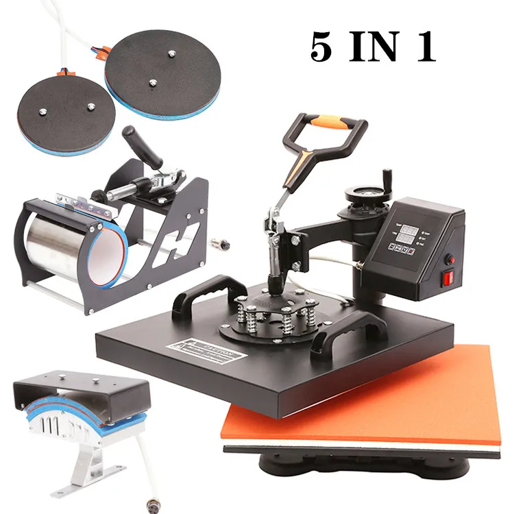5 in 1 Combo Heat Press Machine Transfer Machine Authentic 15x15 Digital Heat Press Swing Away Heat Press