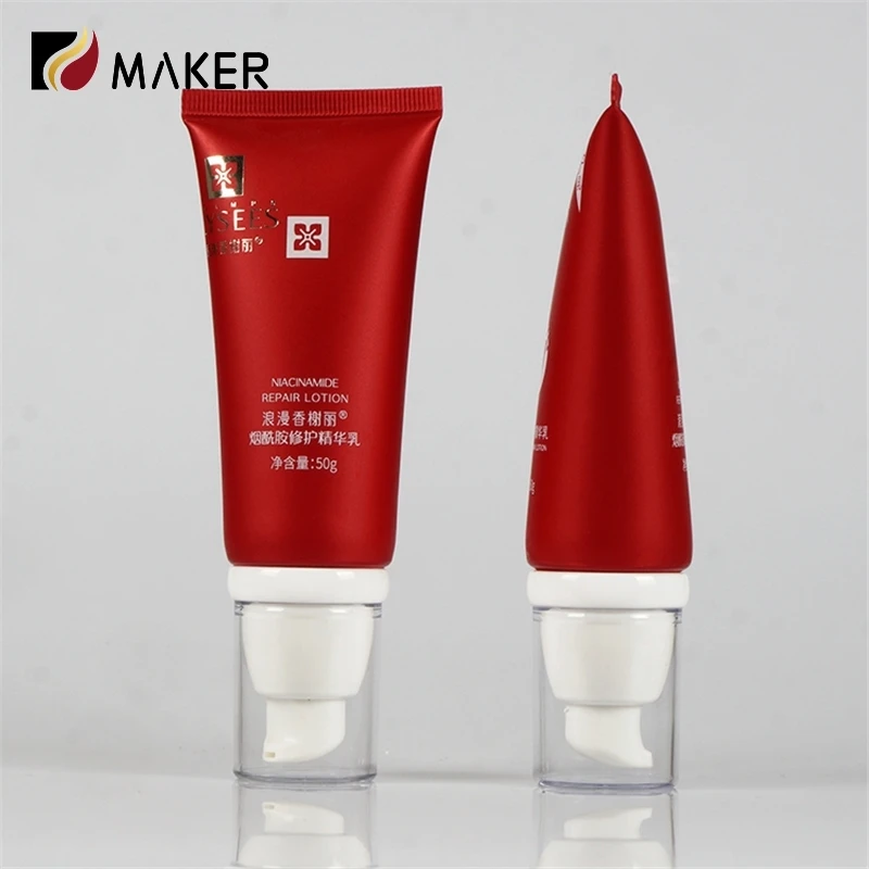 LDPE Skincare Applicator Facial Cleanser Face Eye Cosmetics CC BB Cream Packaging Plastic PE Airless Pump Tube