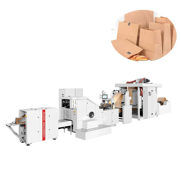 Roll Feeding Square Bottom Paper Bag Making Machine With 2/4 Colors Printing Machine , Paper Bag Flexo Printing Machine