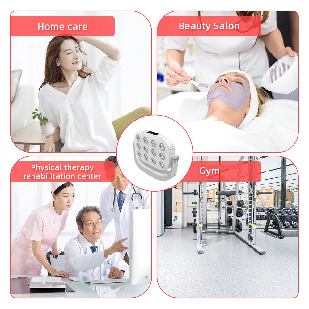 LED Facial Beauty Machine Near Infrared Red Light Therapy 660nm 850nm Wrinkle Remove Facial Treatment Device Neck Body Skin Care