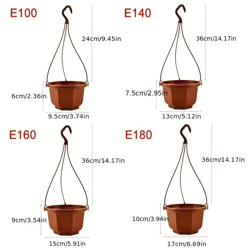 Chlorophytum Octagonal Flower Pot Green Dill Hanging Angle Plum Hanging Pot Creative Home Decor Garden Patio Pots for Plants