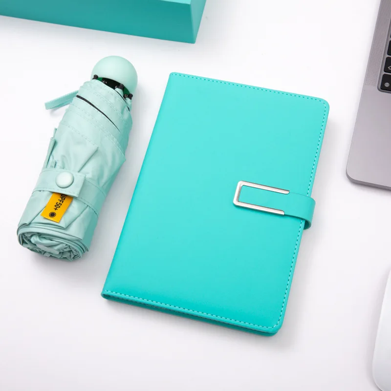 Cute Blue Gift Box Pen Notebook Umbrella Set USB Flash Drive Give Aways Gift Sets Custom Logo