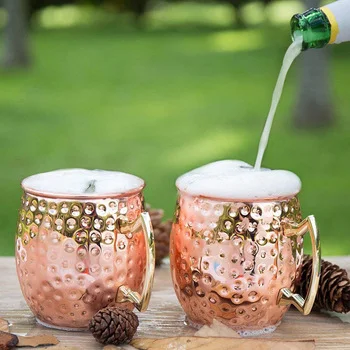 10 oz Custom caneca moscow mule copper mug cups set of 4