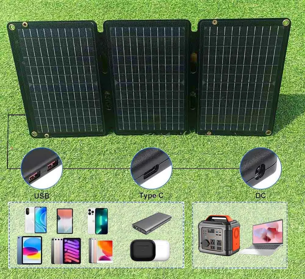 Outdoor Lightweight 32w Folding Foldable Sun Power Charging Plug Flexible Solar Pad Portable Solar Panel Charger