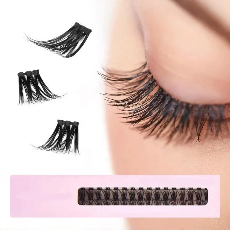 wholesale korean pbt 20mm long silk lash extension clusters d curl eyelash glue adhesive and bond for cluster diy lashes