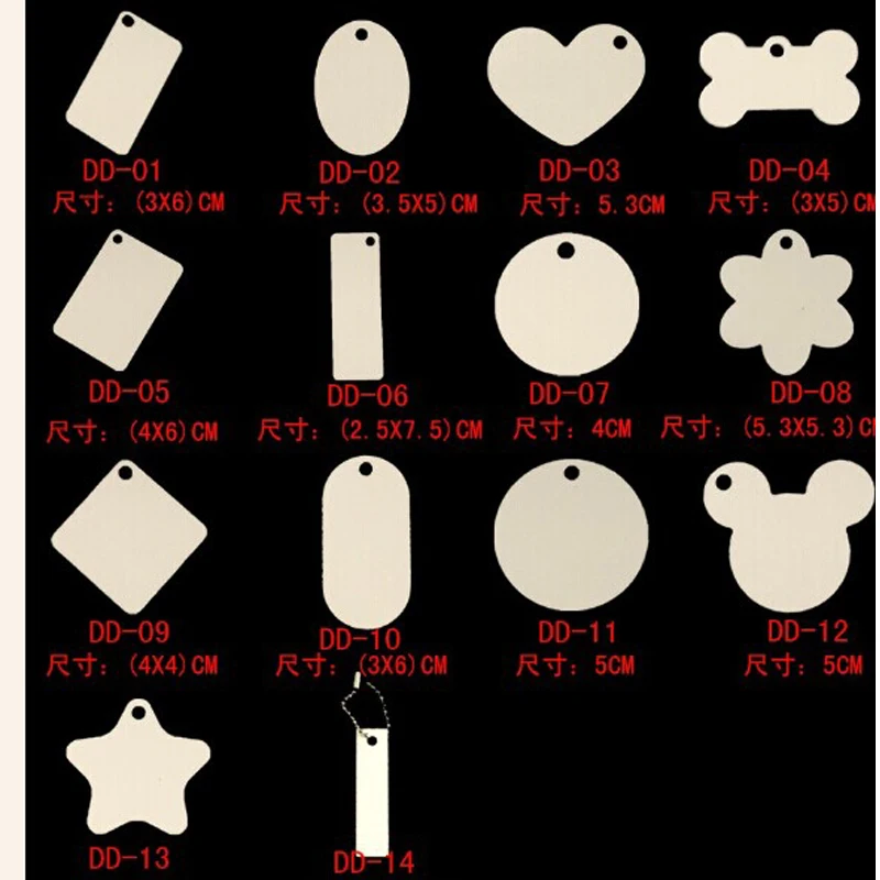 Square Shape Pet Tag Blanks 2D Sublimation Metal Dog ID Name Tag with Double Sides Printing Art Anime Style in Aluminum