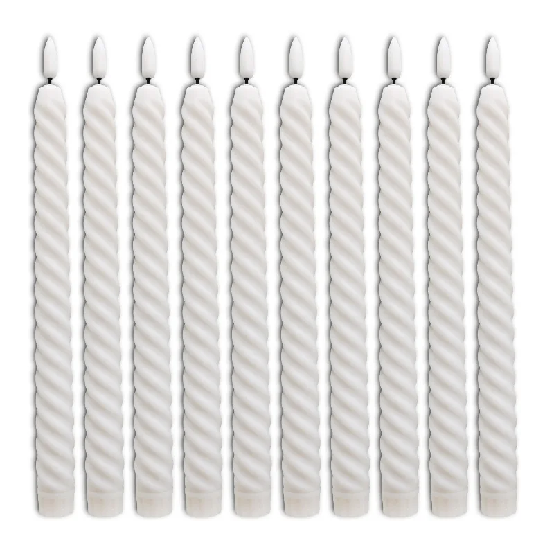 3D фитиль на батарейках мерцающие как настоящие витые светодиодные конусы восковые свечи для рождественского свадебного декора