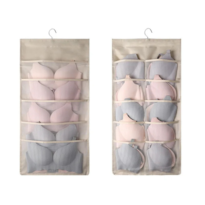 Hot Sell Dual Sided Storage Bags Hanging Organizer Portable Underwear Organizer Bra Socks Storage Cabinet Organizer