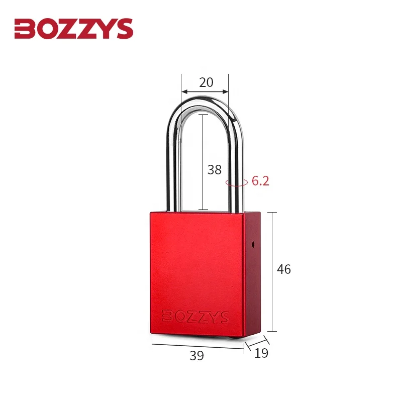 BOZZYS Hight Quality Aluminium Safety Padlock with Master Key and Steel Shackle for Industrial Lockout-Tagout
