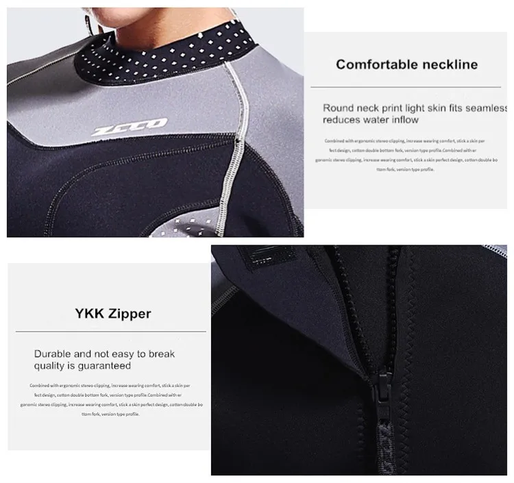 1.5mm neoprene Wetsuits for women Neoprene Long Sleeve Full Diving Wetsuit