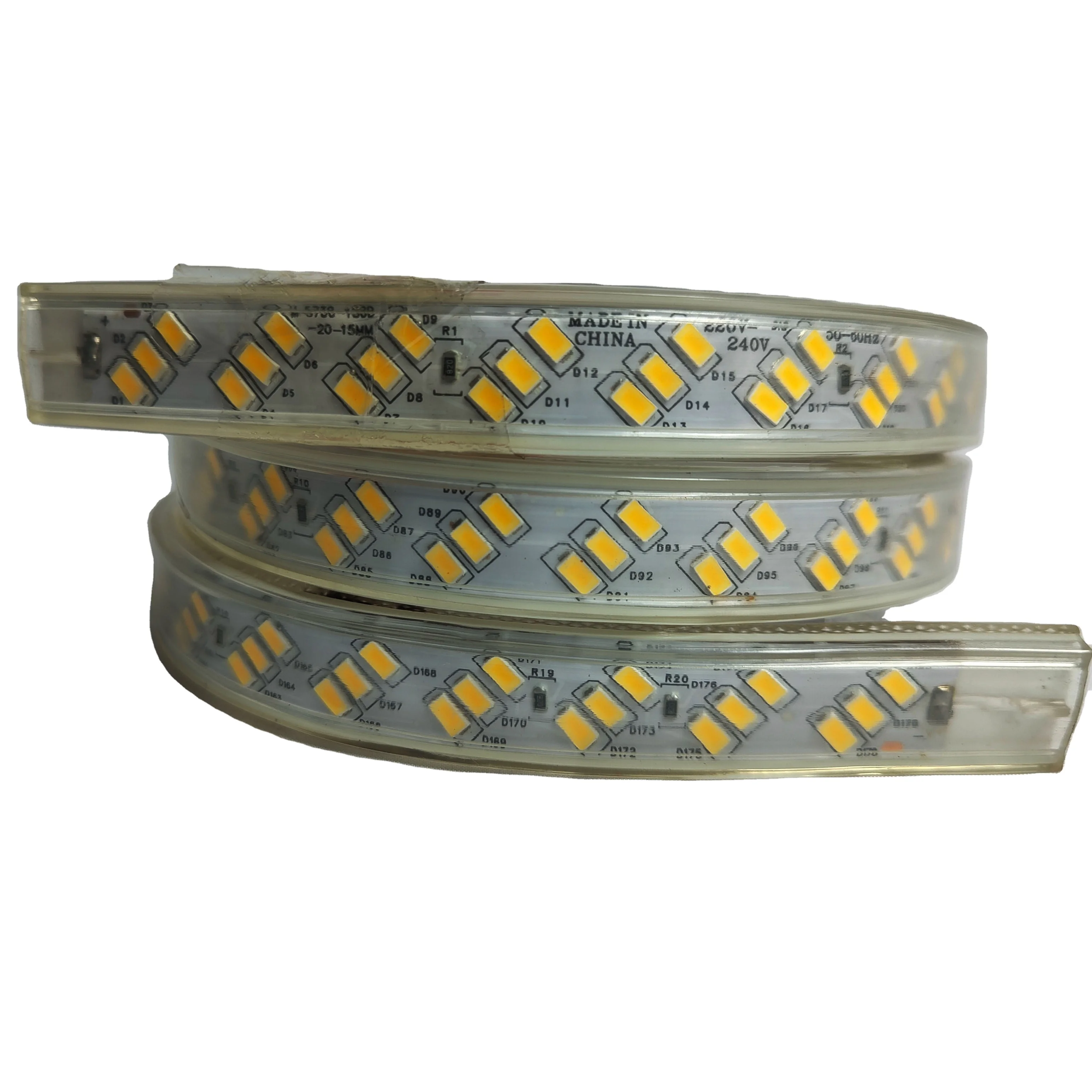 220V LED Strips 5730 strip 180led/Meter three-row  IP67 flexible waterproof strip light