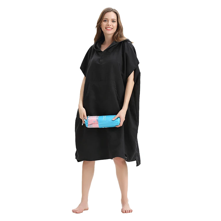 wholesale cheap custom microfiber surf hooded poncho beach Changing towel for adults