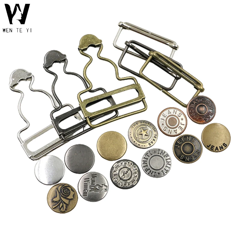 Custom High Quality Metal Dungaree Suspender Buckle Slider With Rectangle Buckle Sliding Bar Slider Belt Buckles