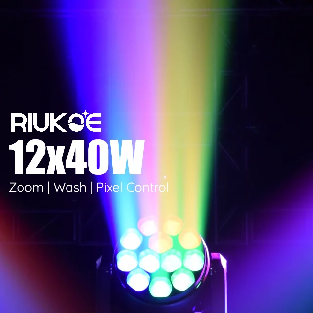 dmx lighting professional stage equipment quiet pixel 12x40w RGBW Zoom wash led movinghead light price