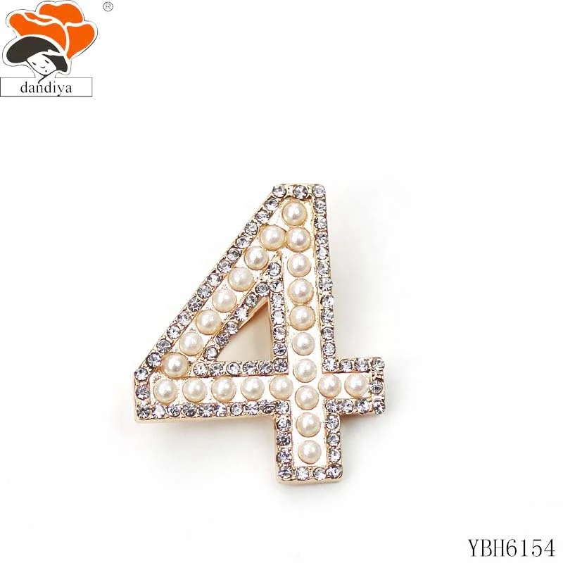 6 BROOCH Gold Silver Large Pearls Rhinestone number 01234 brooch pearls brooch Greek Sorority &Fraternity products Jewelry