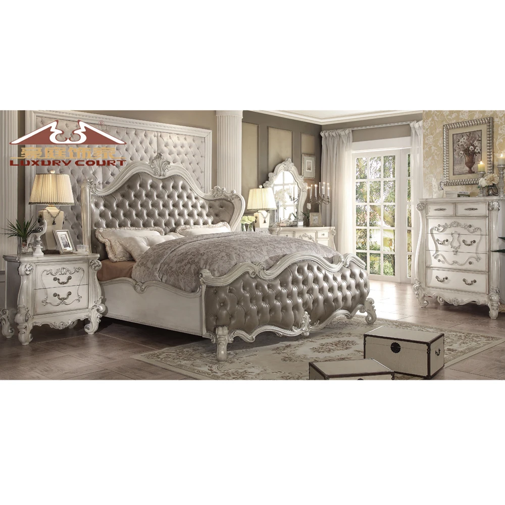European style luxury king size bed wooden bedroom sets
