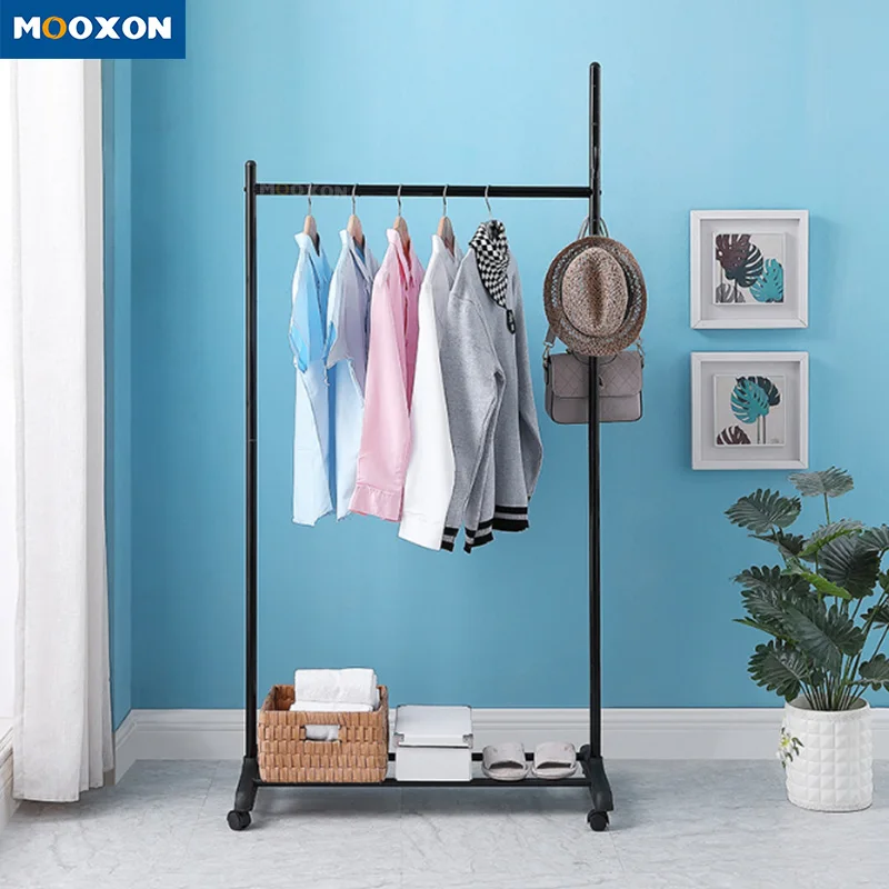 OEM Simple Trending Clothes Shelves Coat Closet Hat Hanging Organizer Rolling Cart Garments Cloth Drying Rack