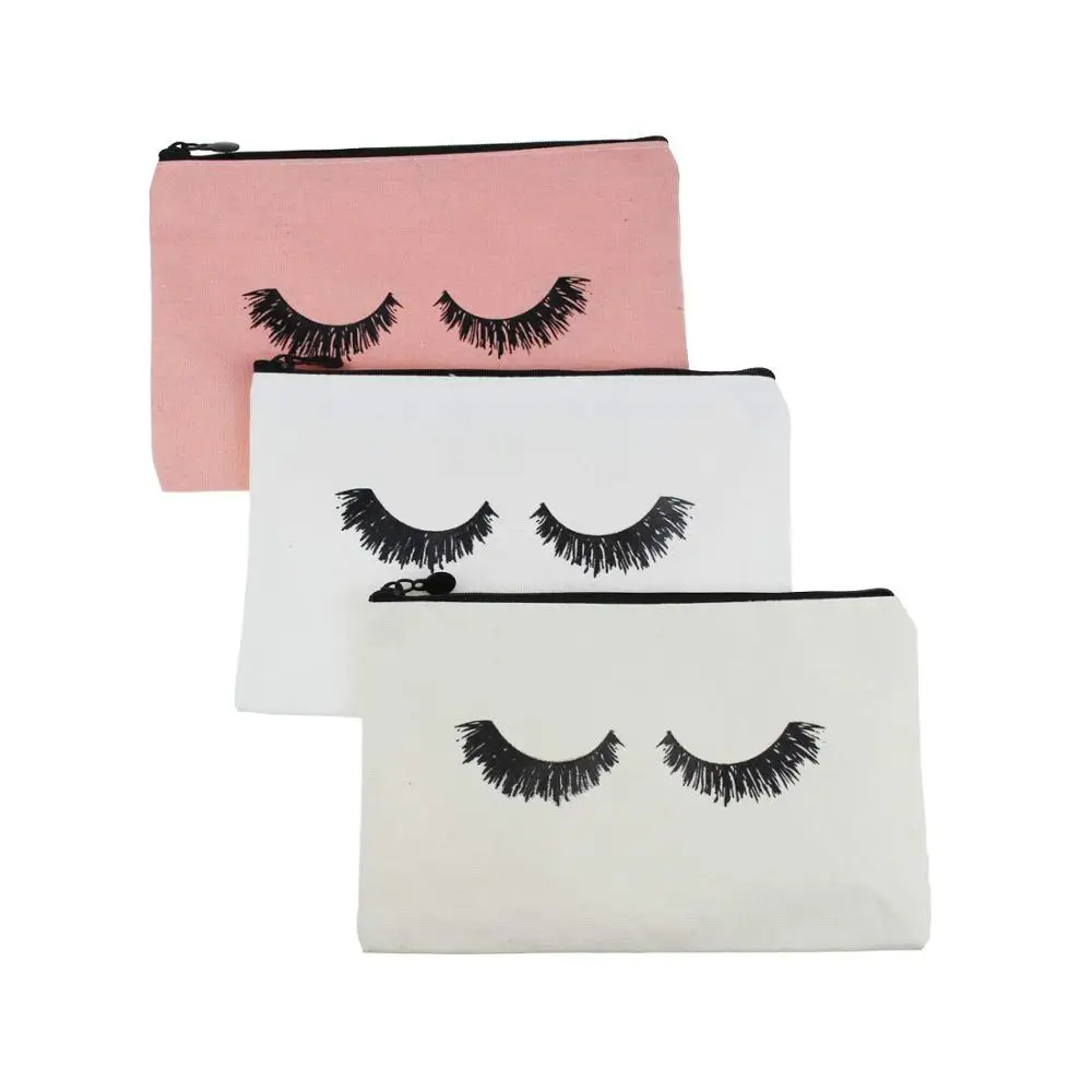 Multi-Purpose Blank Cotton Canvas Pouch Bag with Zipper for Makeup, Cosmetic, Pencil, Invoice, Bill, Travel Toiletries,