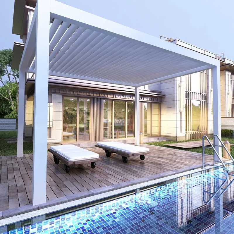 Aluminum alloy electric awning outdoor hotel Villa leisure garden Pavilion Smart louver pavilion Sun room