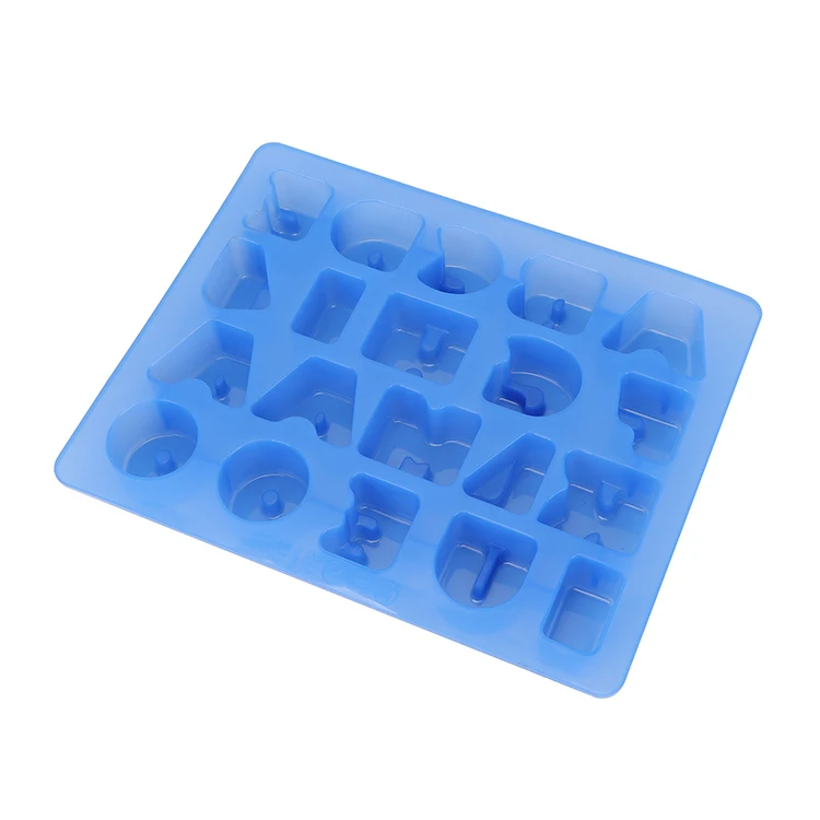 Custom Logo Multicolor Cookie Mold Silicone Baking Mold 20 Cavity Letter Shape 3D Chocolate Cracker Silicone Cake Molds