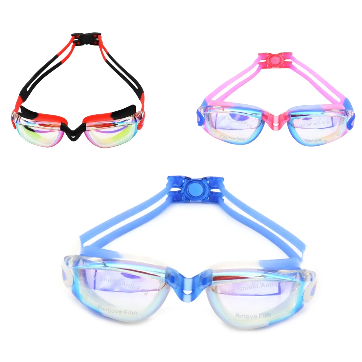 Child Funny Rainbow Color kids googles swimming goggles Anti Fog Mirrored Coating Kids Sports swimming Swim glasses