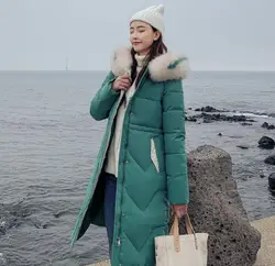 Queena Womens Quilted Puffer Coat Down Cotton Hooded Long Winter Warm Fur Parka Jackets