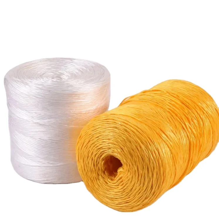 China Supply Baler Straw Twine Rope Plastic Polypropylene With Orange Color for Tie Banana Tree and Greenhouse
