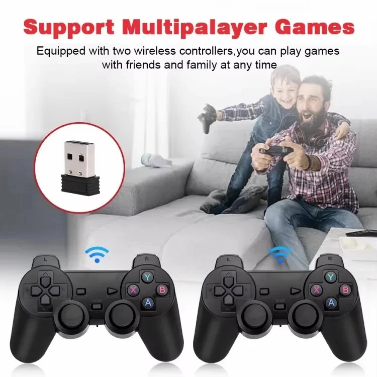 X2 Plus Wireless Console TV Dongle Built-in 40000 Game Box Android Retro Classic 3D Video Game Stick 4k GD10 Video Game Console