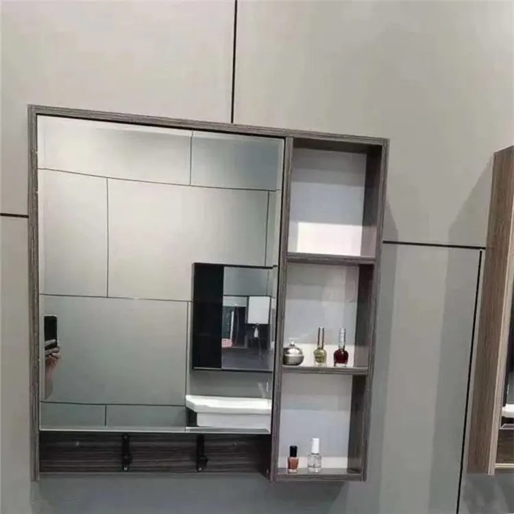 Bathroom Vanities Bathroom Vanity Cabinet Plywood Carbon Fiber New Modern China Factory Price Customized with Led Light 38-46 in