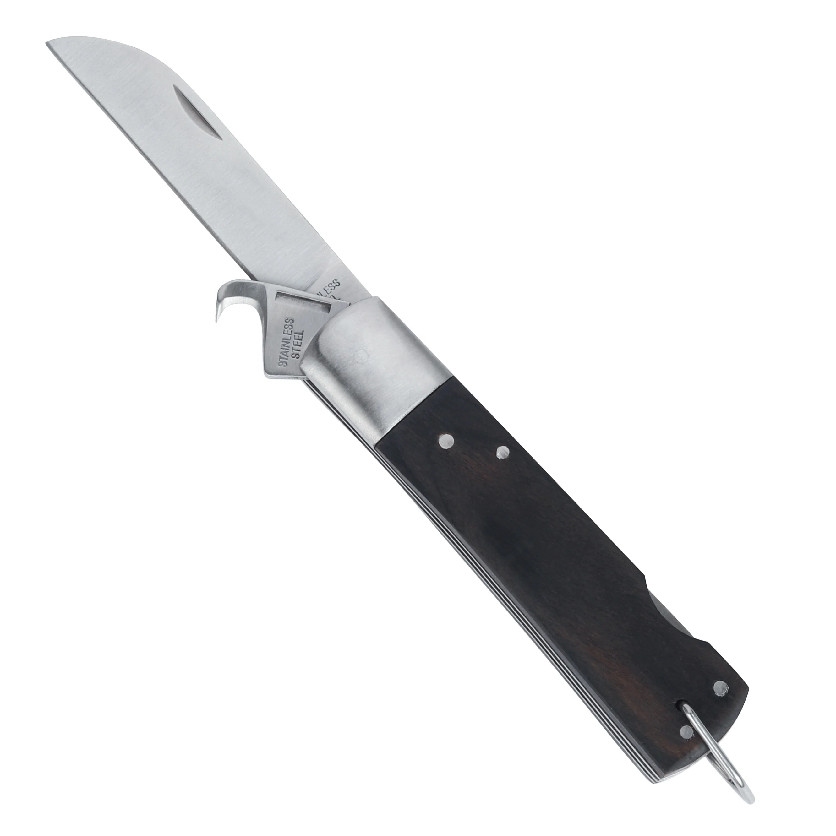 Custom Mushroom Hunting Knives Solid Wood Handle Curved Blade Folding Garden Grafting Pruning Truffle Knife