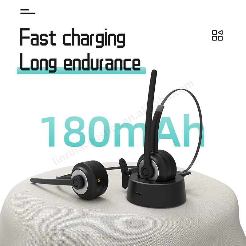 Comfortable wireless with microphone business noise cancelling BT V5.0 headset office mono headset call center  traffic headset